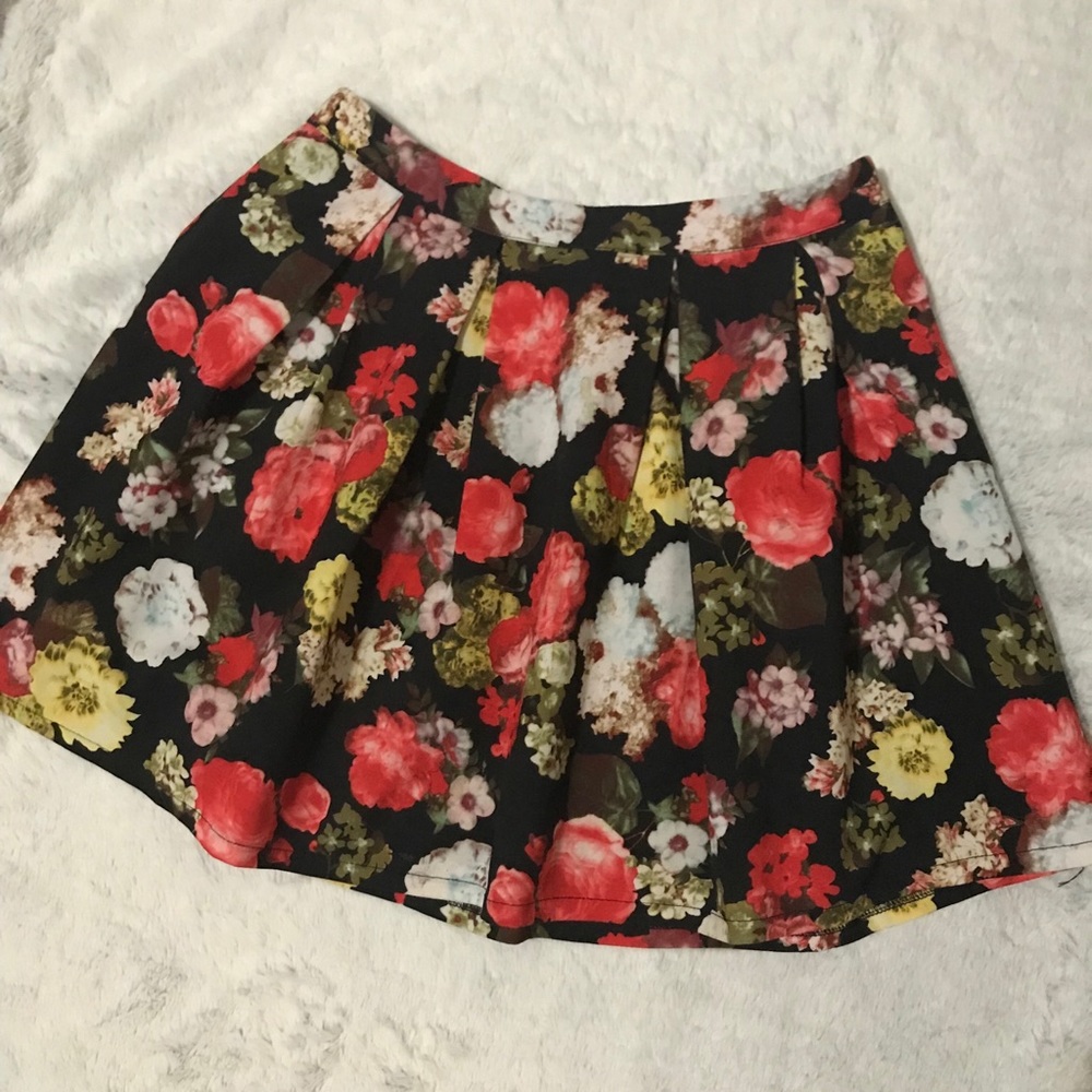 Floral Skater Mini Skirt